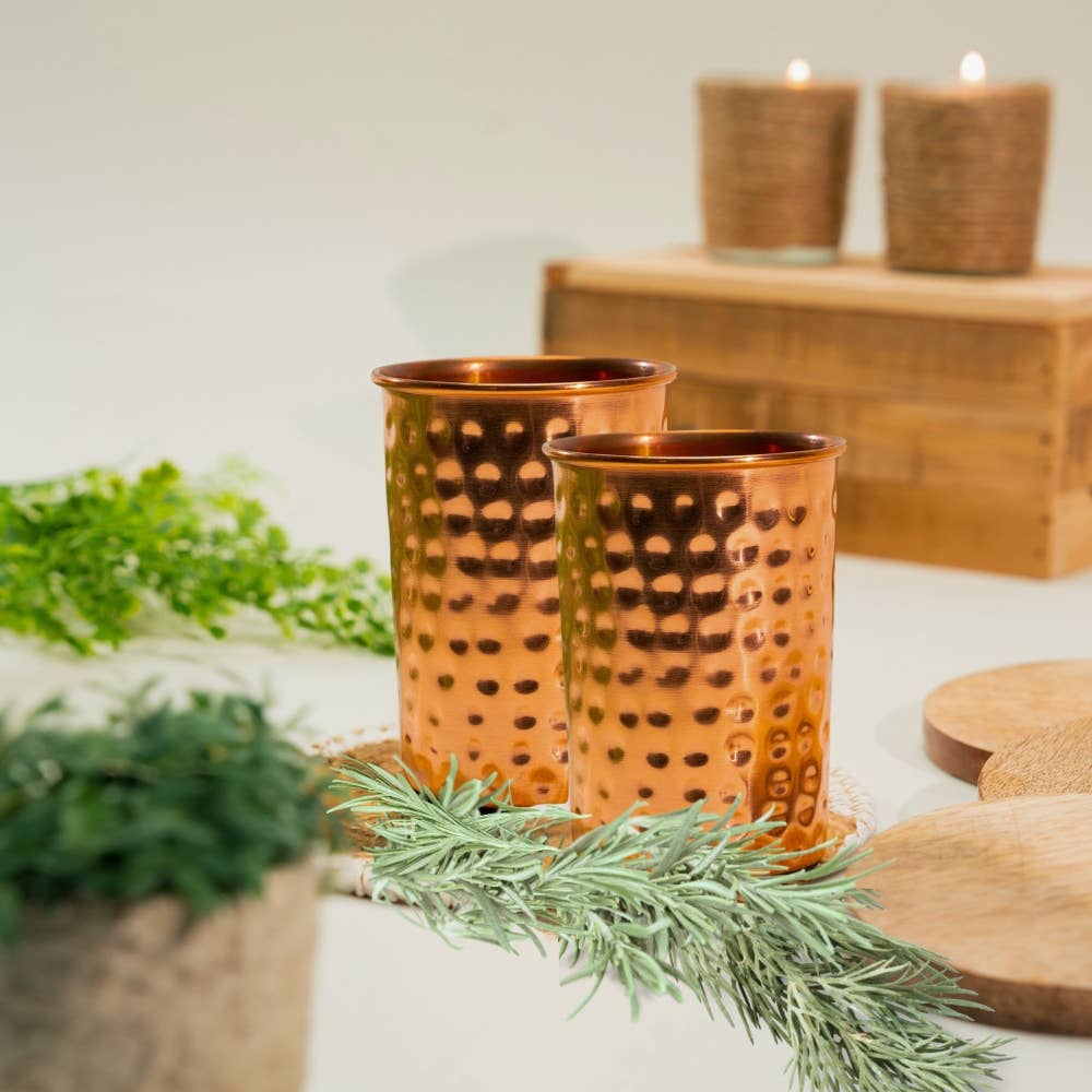 Pure Copper Cups (Hammered)