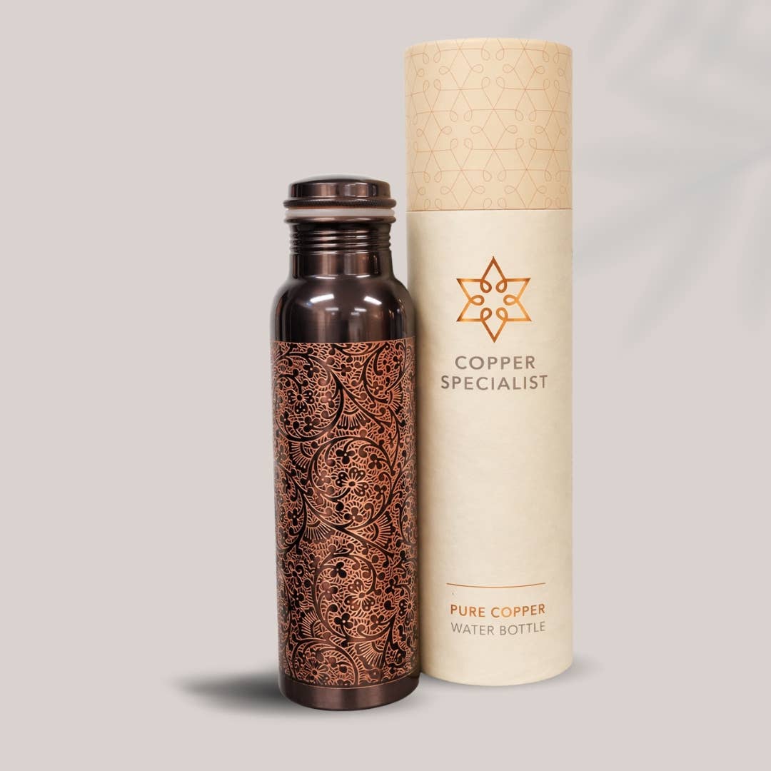 Pure Copper Water Bottle (Engraved)
