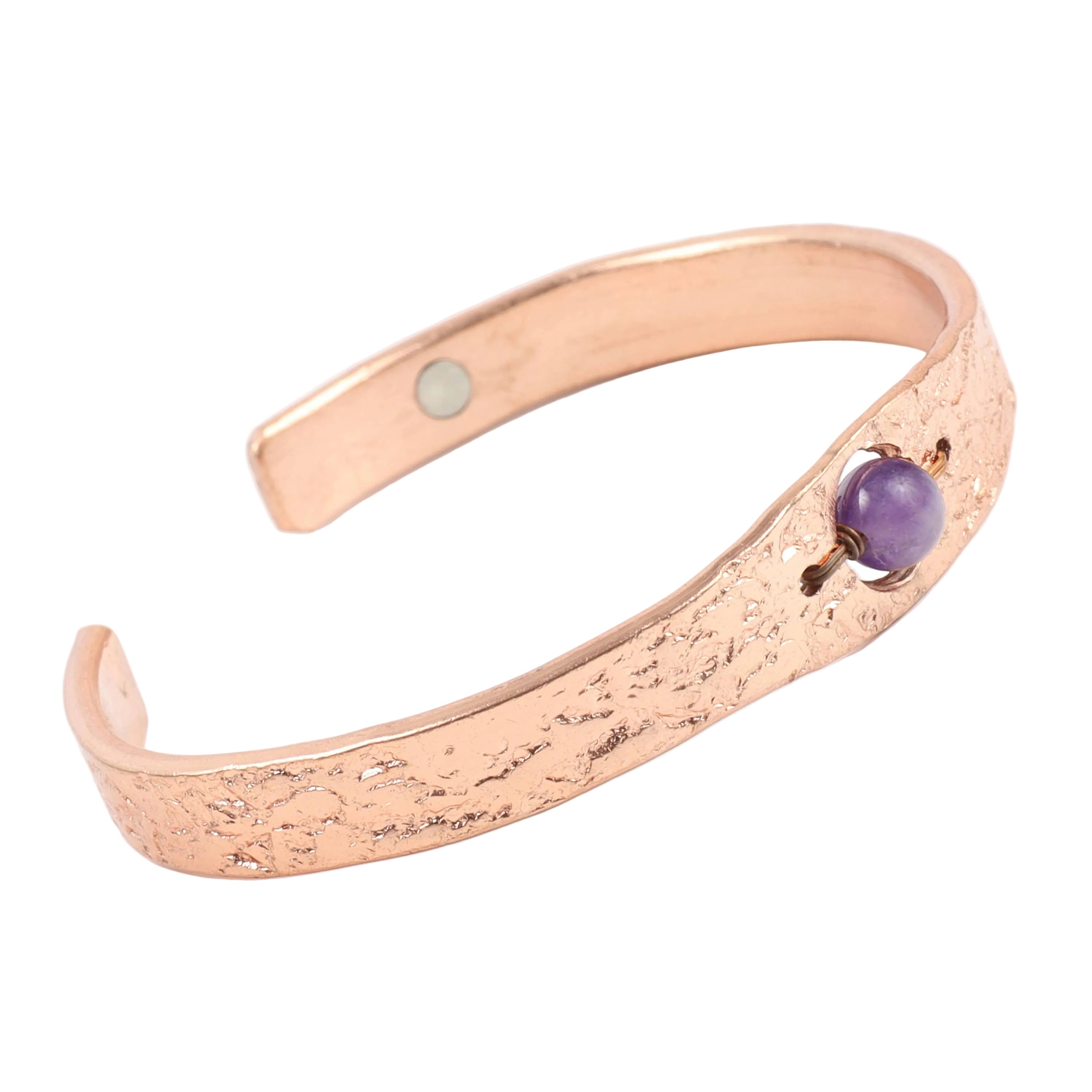 Copper Bracelet with Amethyst Crystal
