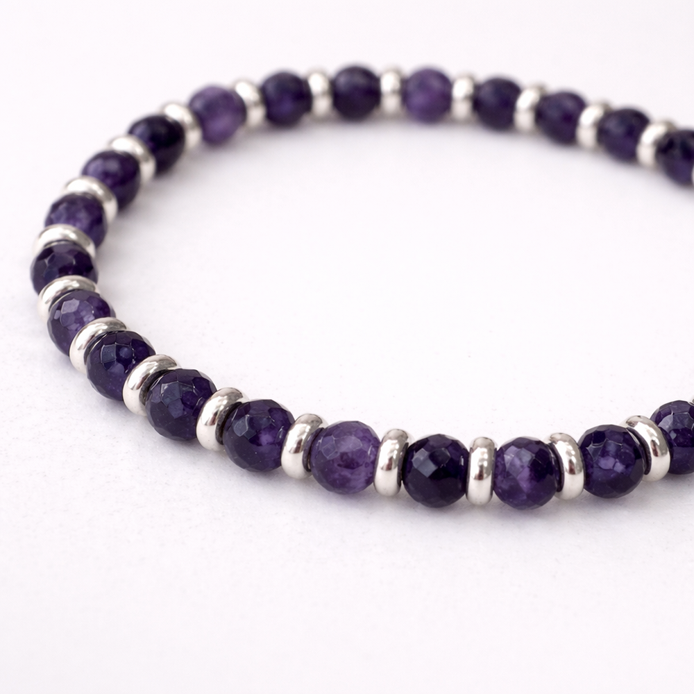 Silver Plated Amethyst Bracelet