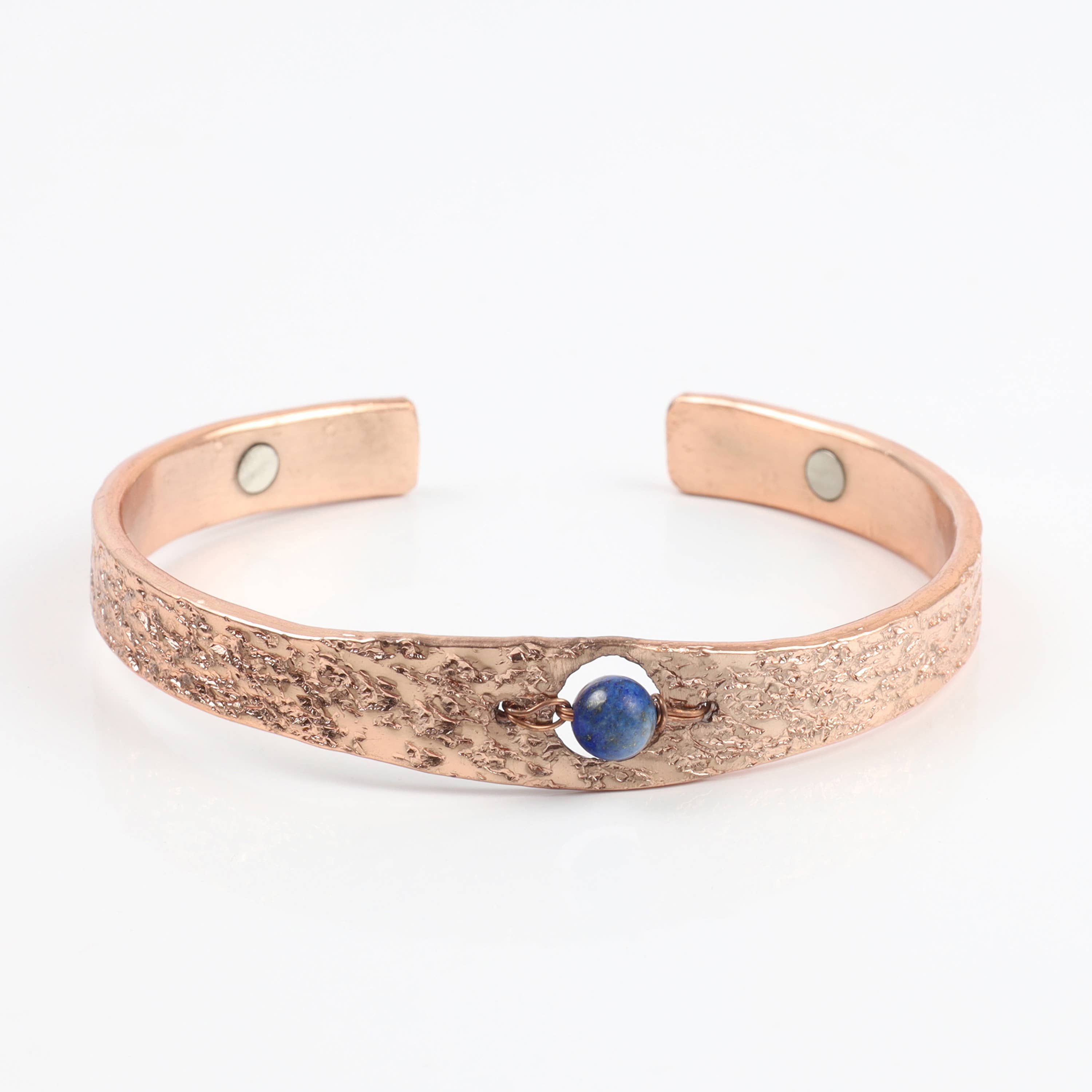 Copper Bracelet with Lapis Lazuli (Soild)