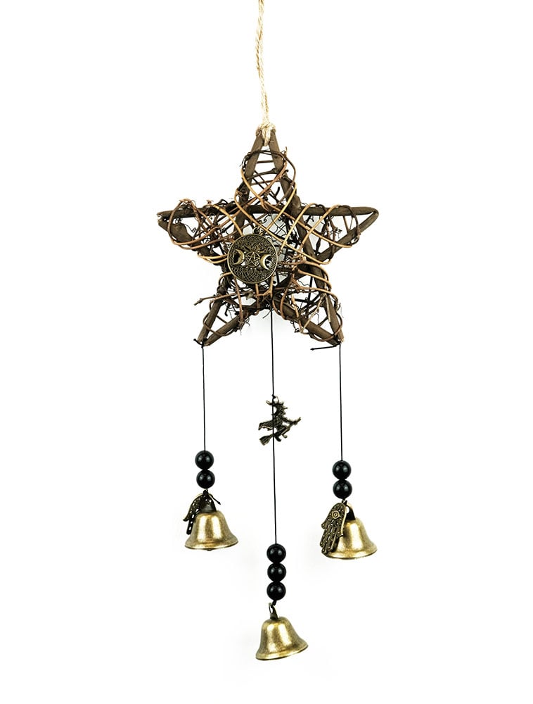 Hanging Witch Pentagram Bells