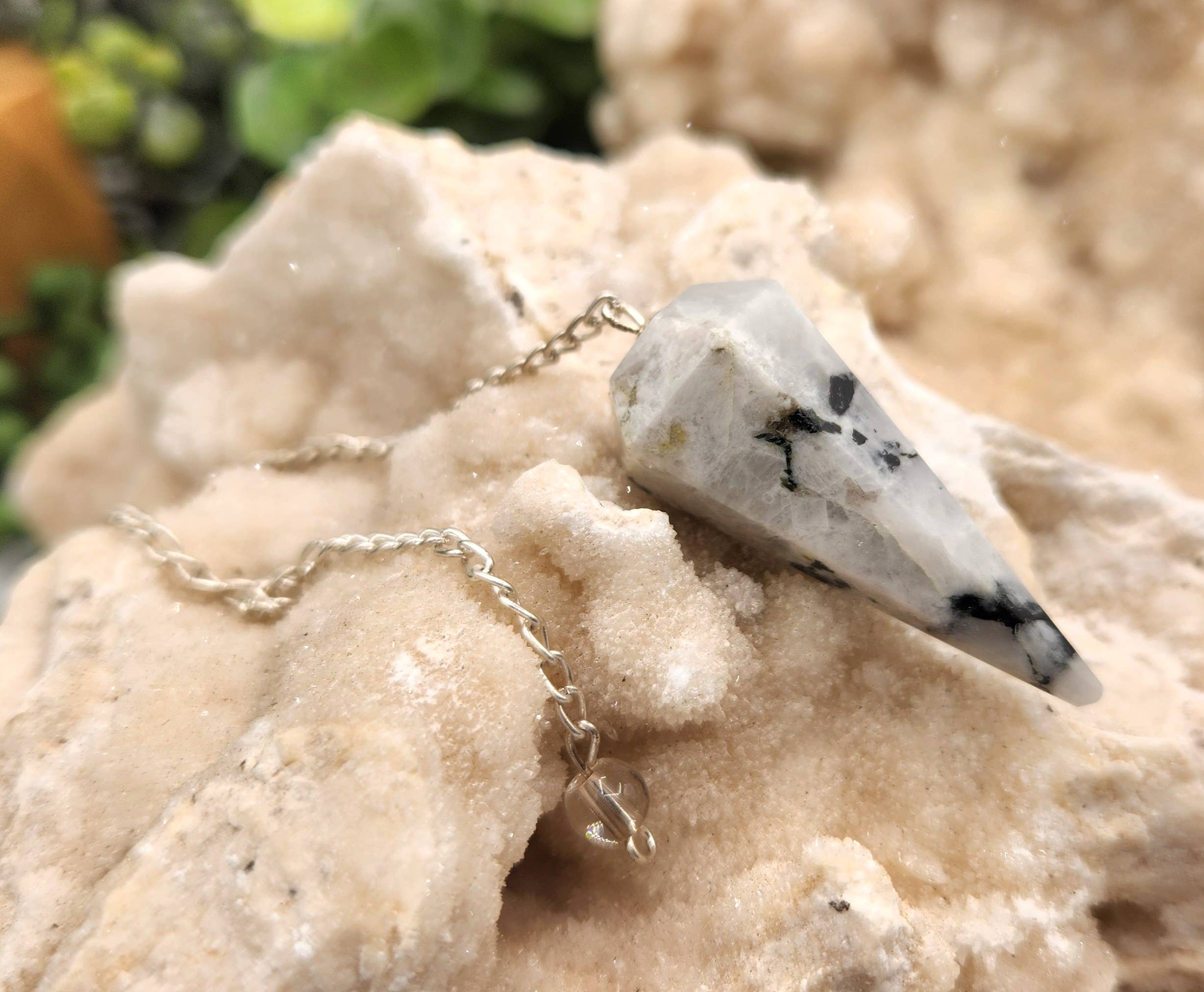 Rainbow Moonstone Pendulum