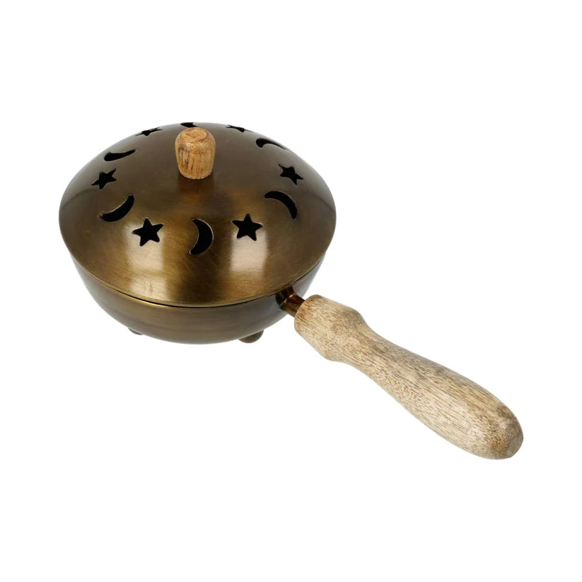 Incense Pan with Handle (Gold)