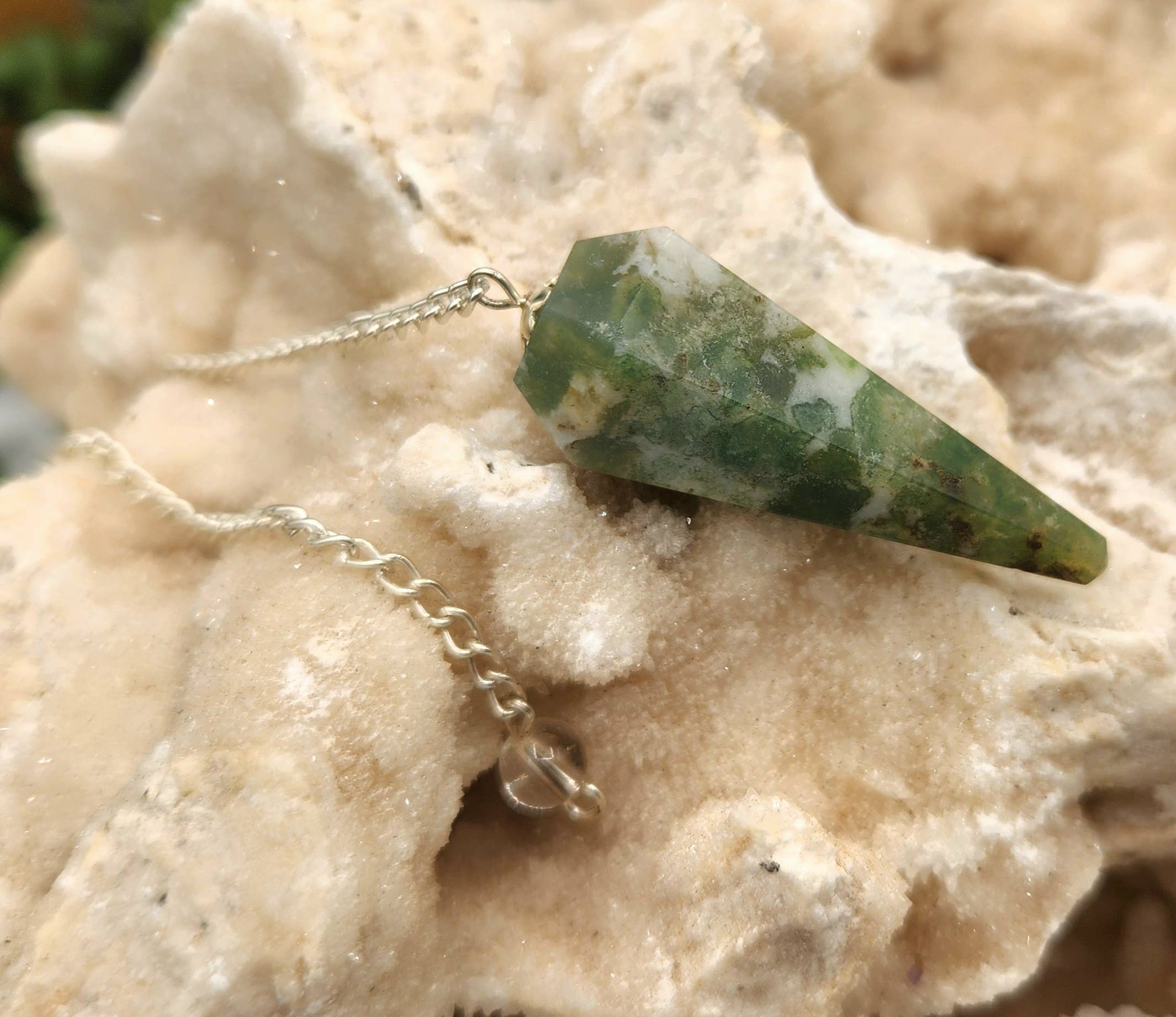 Moss Agate Pendulum