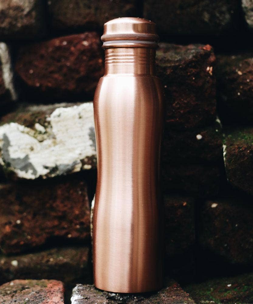 Copper Water Bottle, Matt Curve, 900ml
