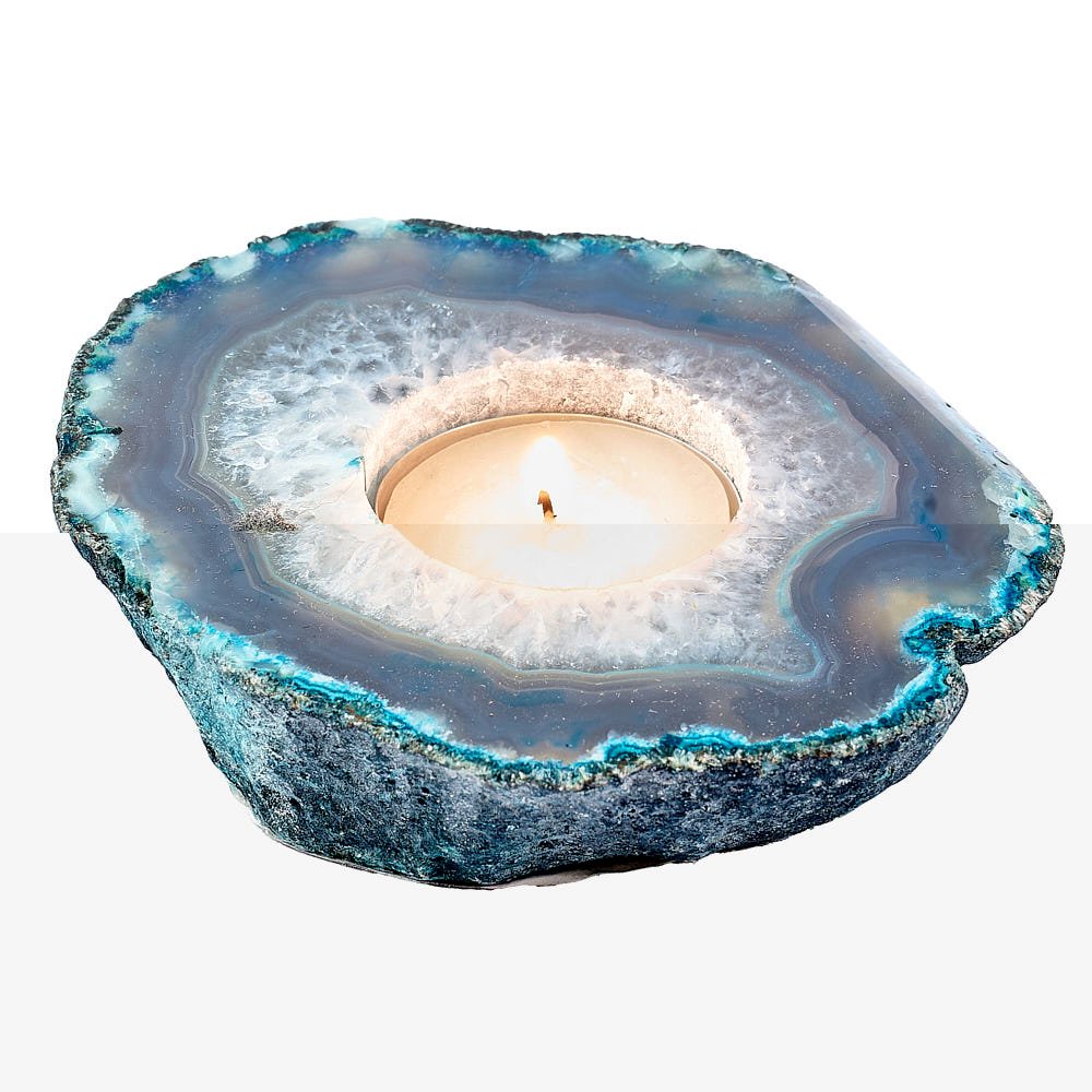 Blue Agate Candle Holder