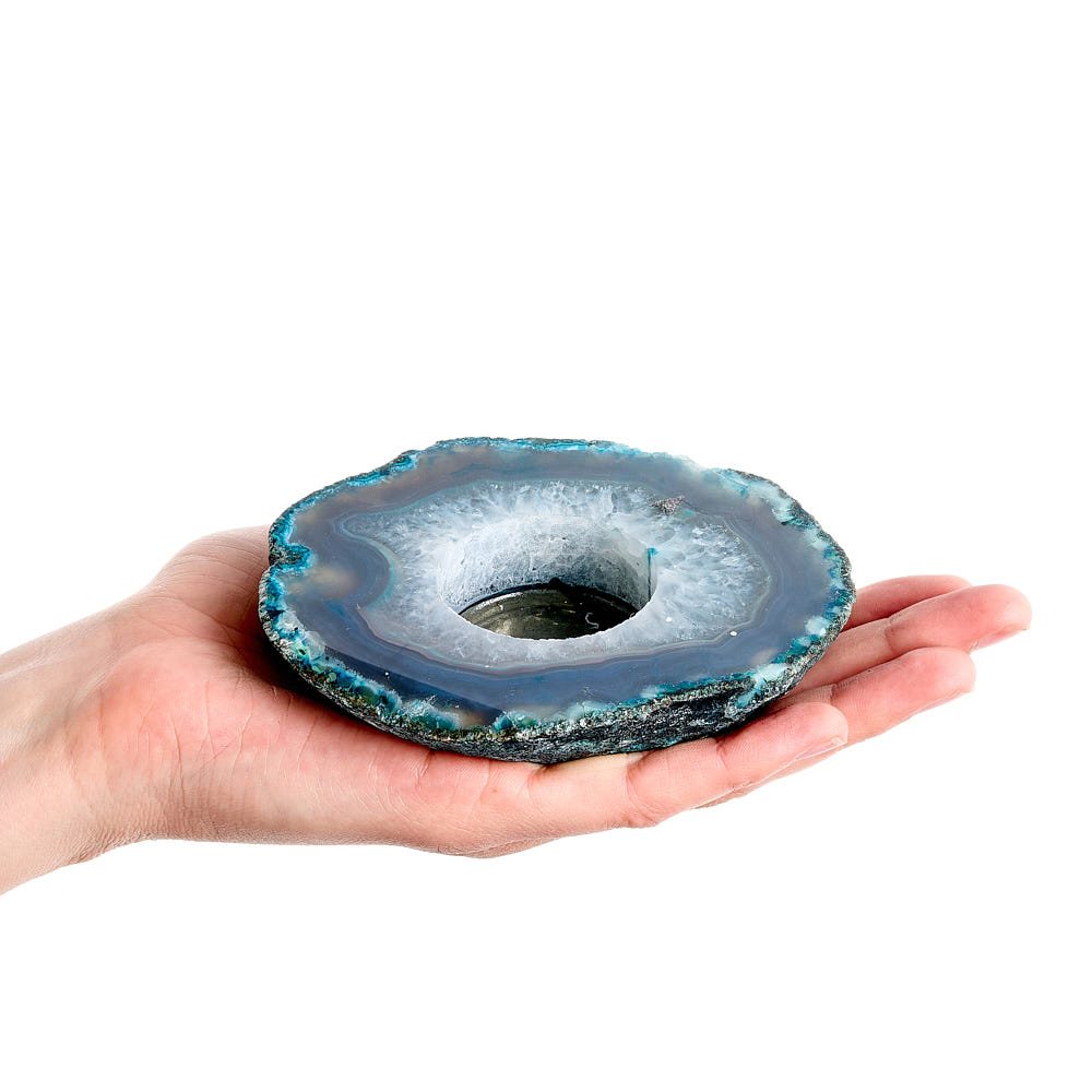 Blue Agate Candle Holder