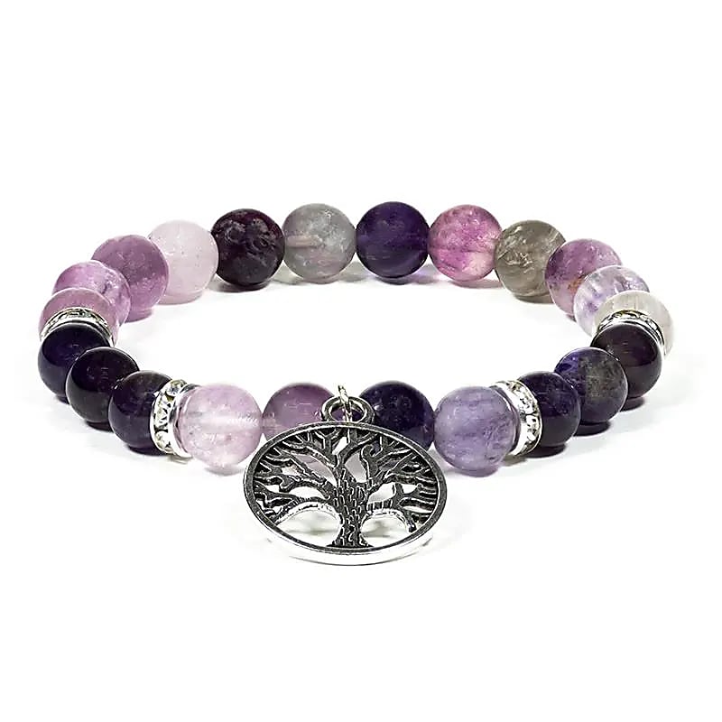 Amethyst & Fluorite Tree Of Life Bracelet