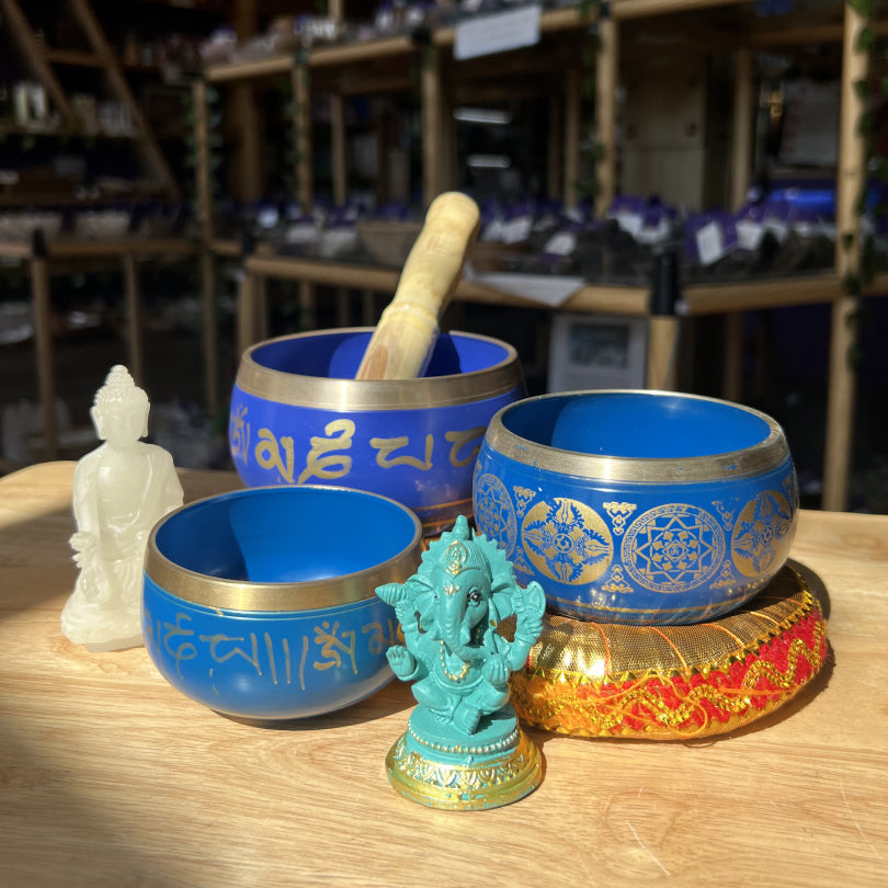 Blue Sanskrit Singing Bowl