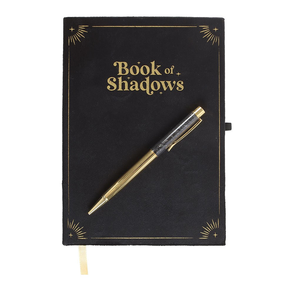 Book Of Shadows With Obsidian Pen