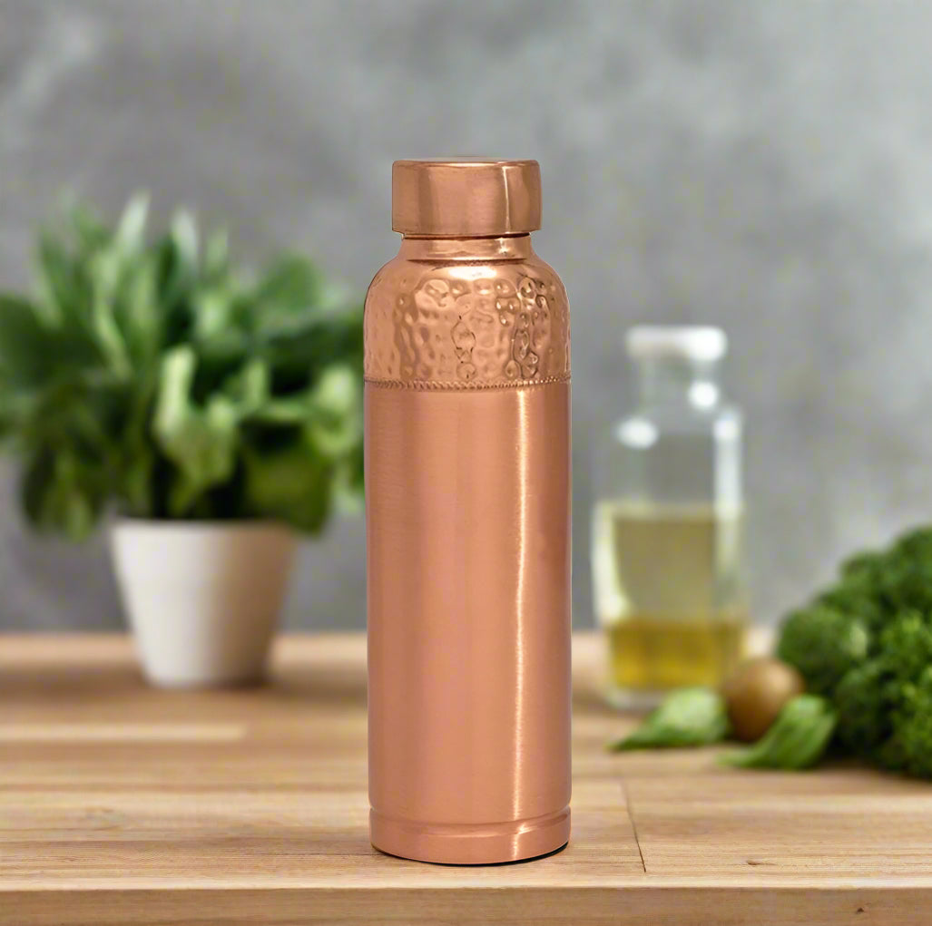 Copper Bottle Hammered Edge Top