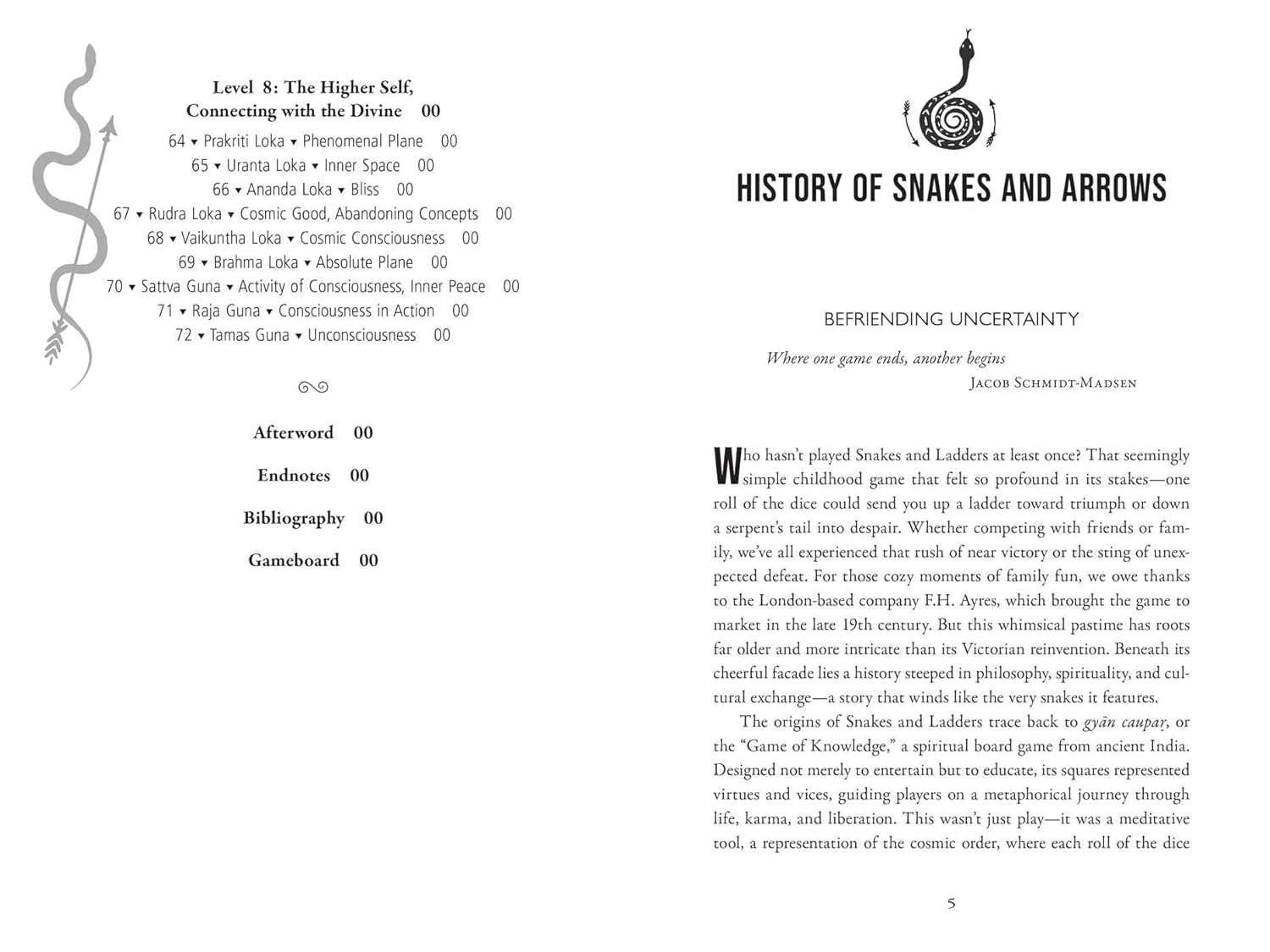 The Cosmic Game of Snakes & Arrows