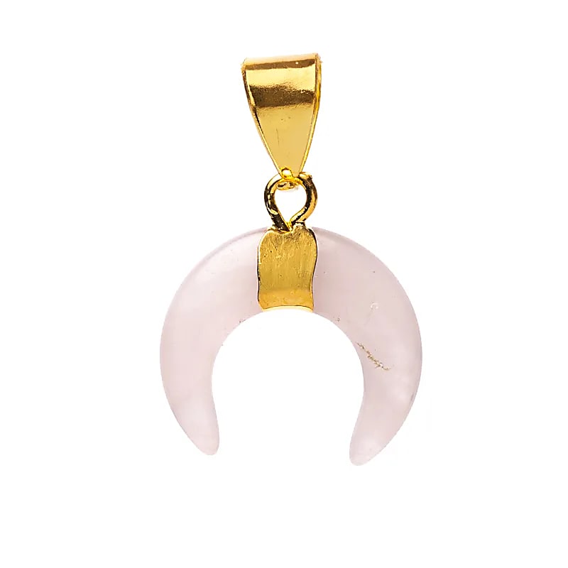 Rose Quartz Moon Pendant