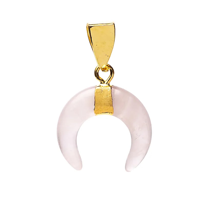 Rose Quartz Moon Pendant