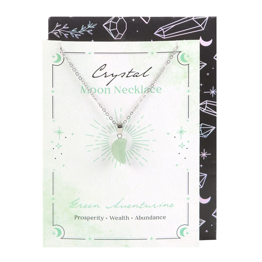Aventurine Moon Necklace on Greeting Card