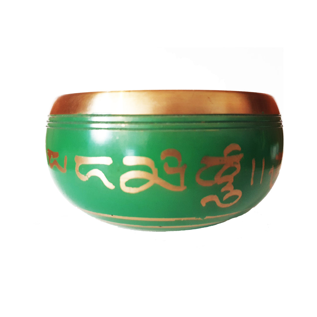 Green Sanskrit Singing Bowls