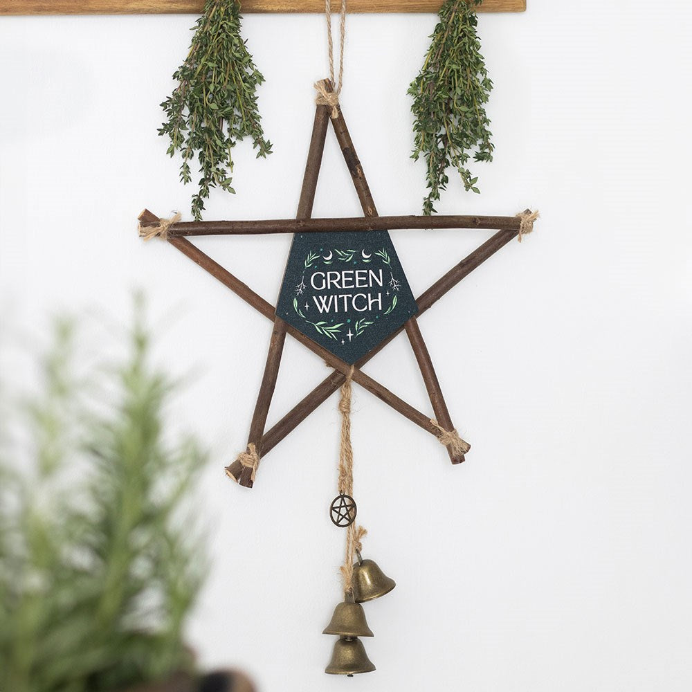 Green Witch Hanging Bells