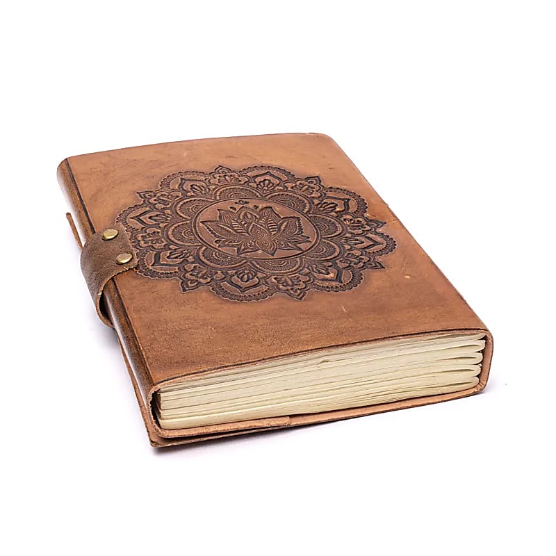 Mandala Lotus Leather Journal
