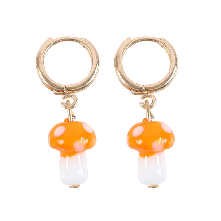 Orange Mushroom Earrings