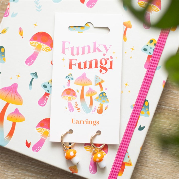 Orange Mushroom Earrings