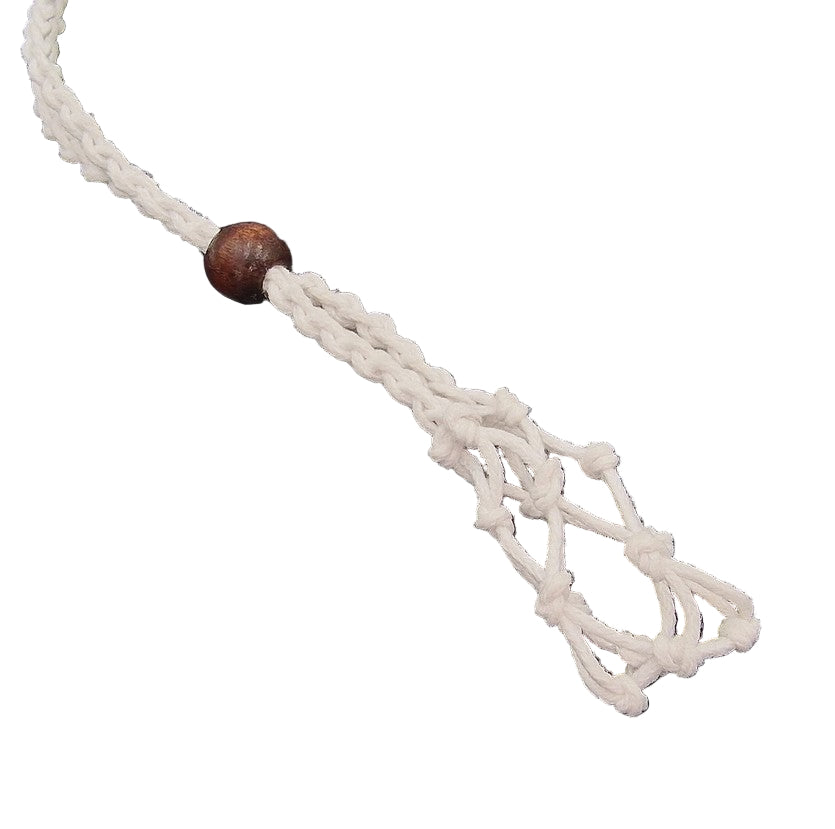 Macrame Net Tumblestone Holder Necklace