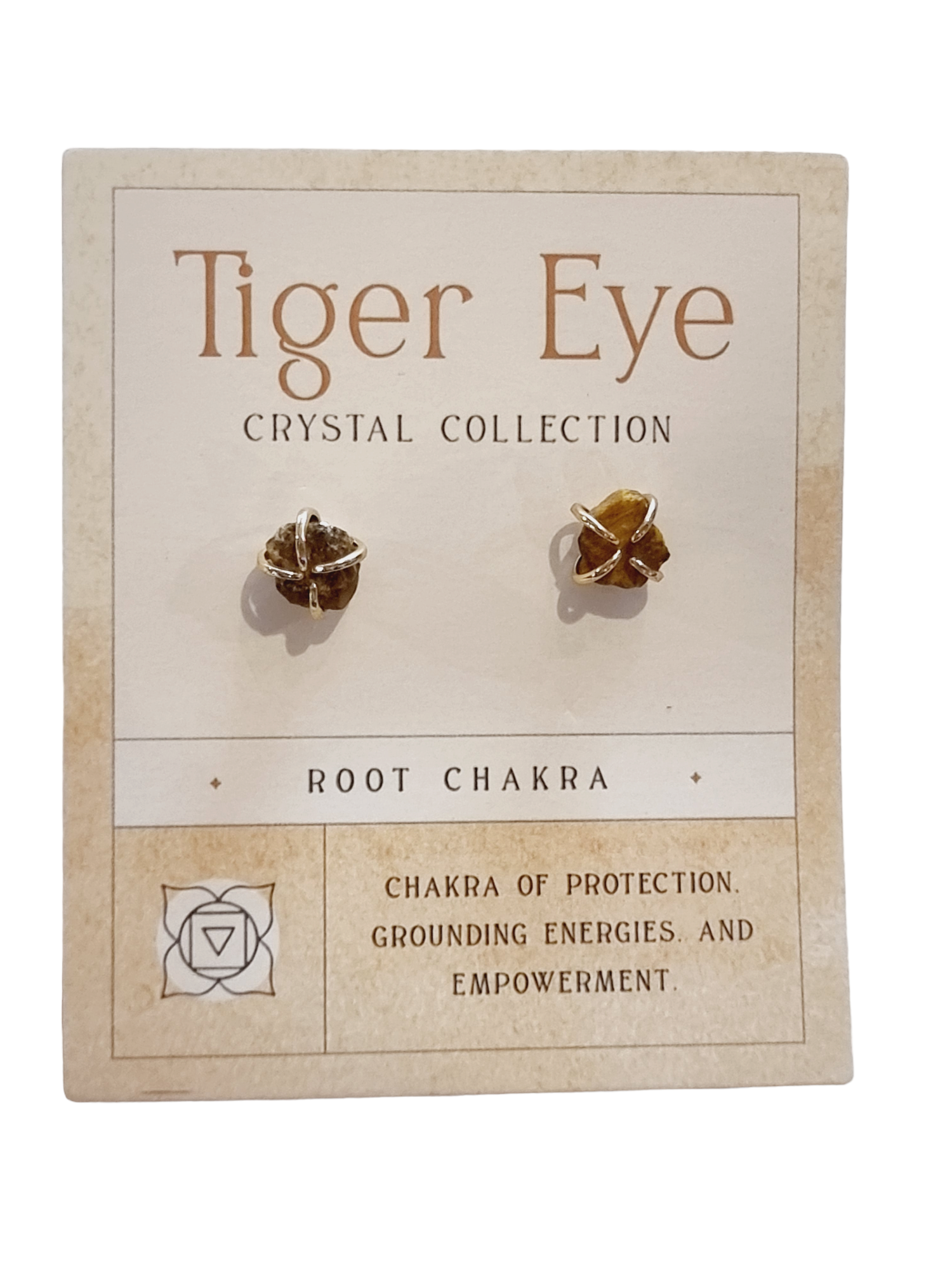 Tigers Eye Root Chakra Earrings