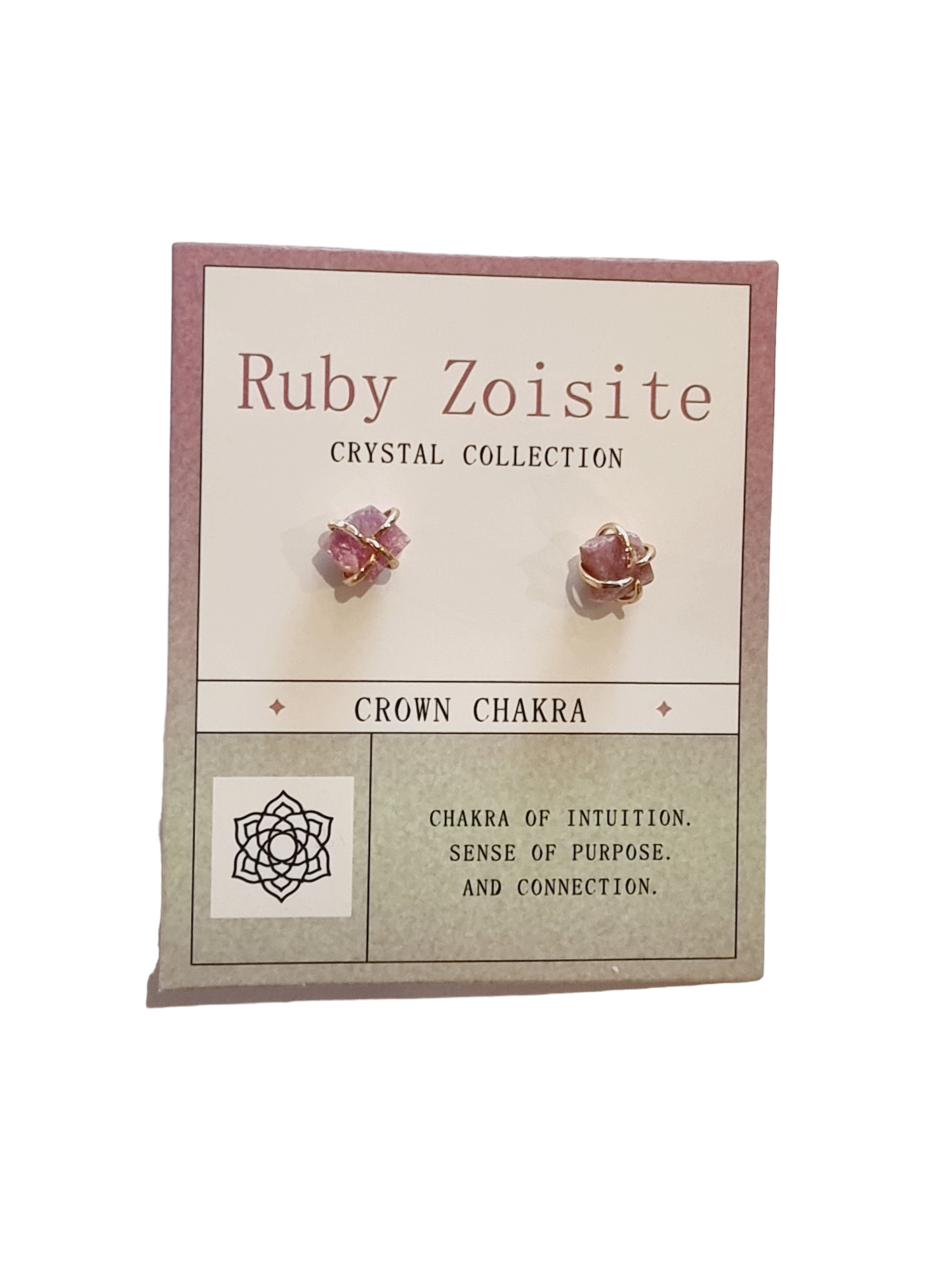 Ruby Zoisite Crown Chakra Earrings