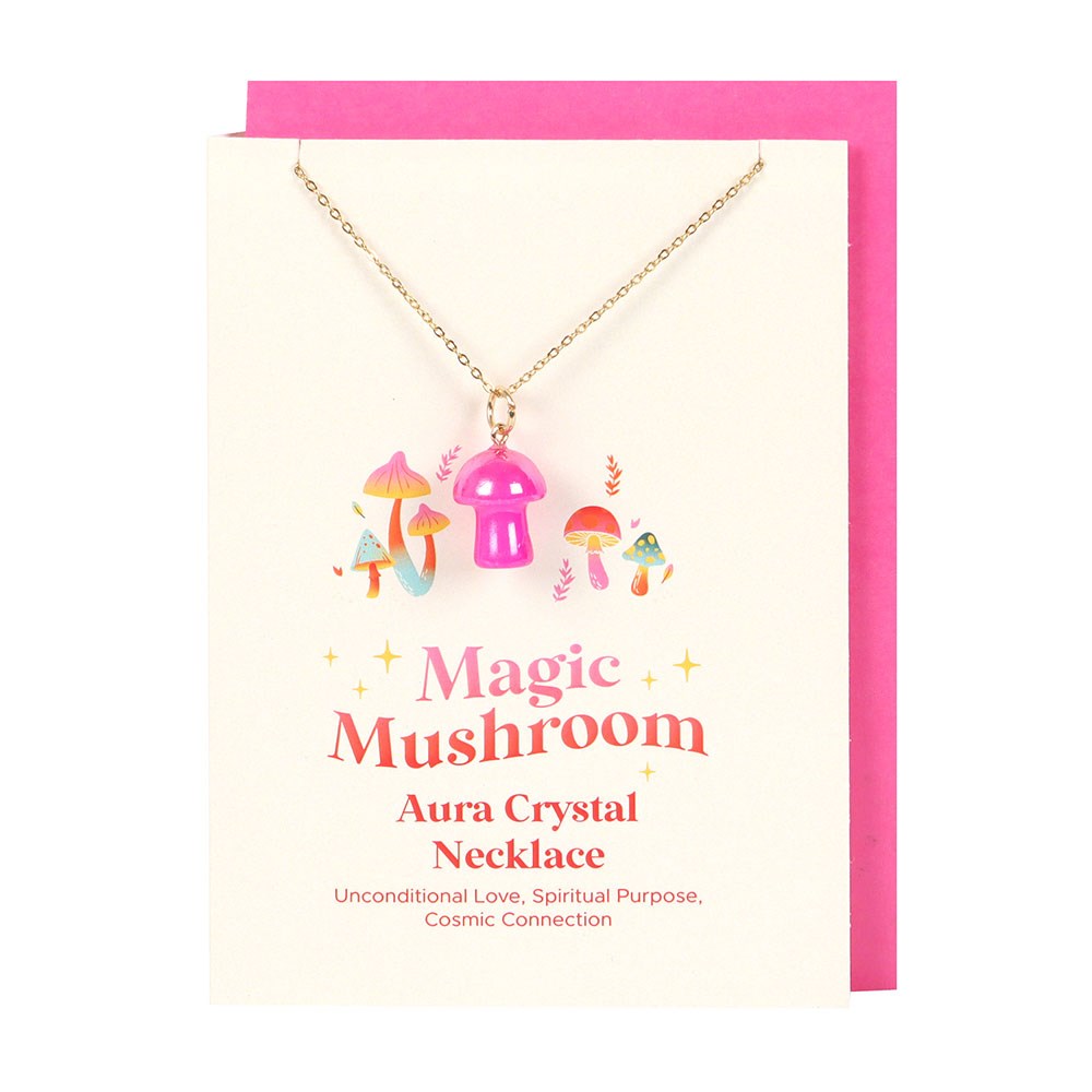 Pink Aura Mushroom Greeting Card