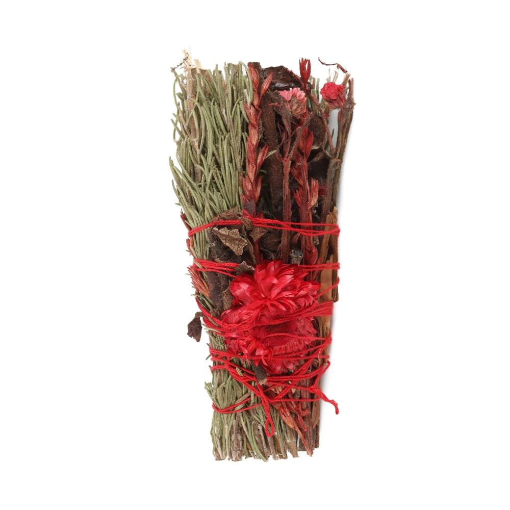 Ritual Wand (Rosemary, Sage & Red Flowers)