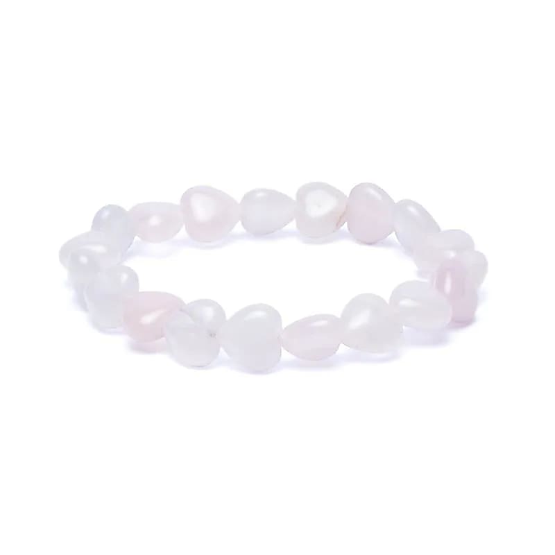 Rose Quartz Beaded Hearts Bracelet