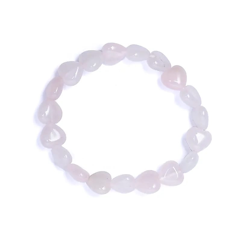 Rose Quartz Beaded Hearts Bracelet