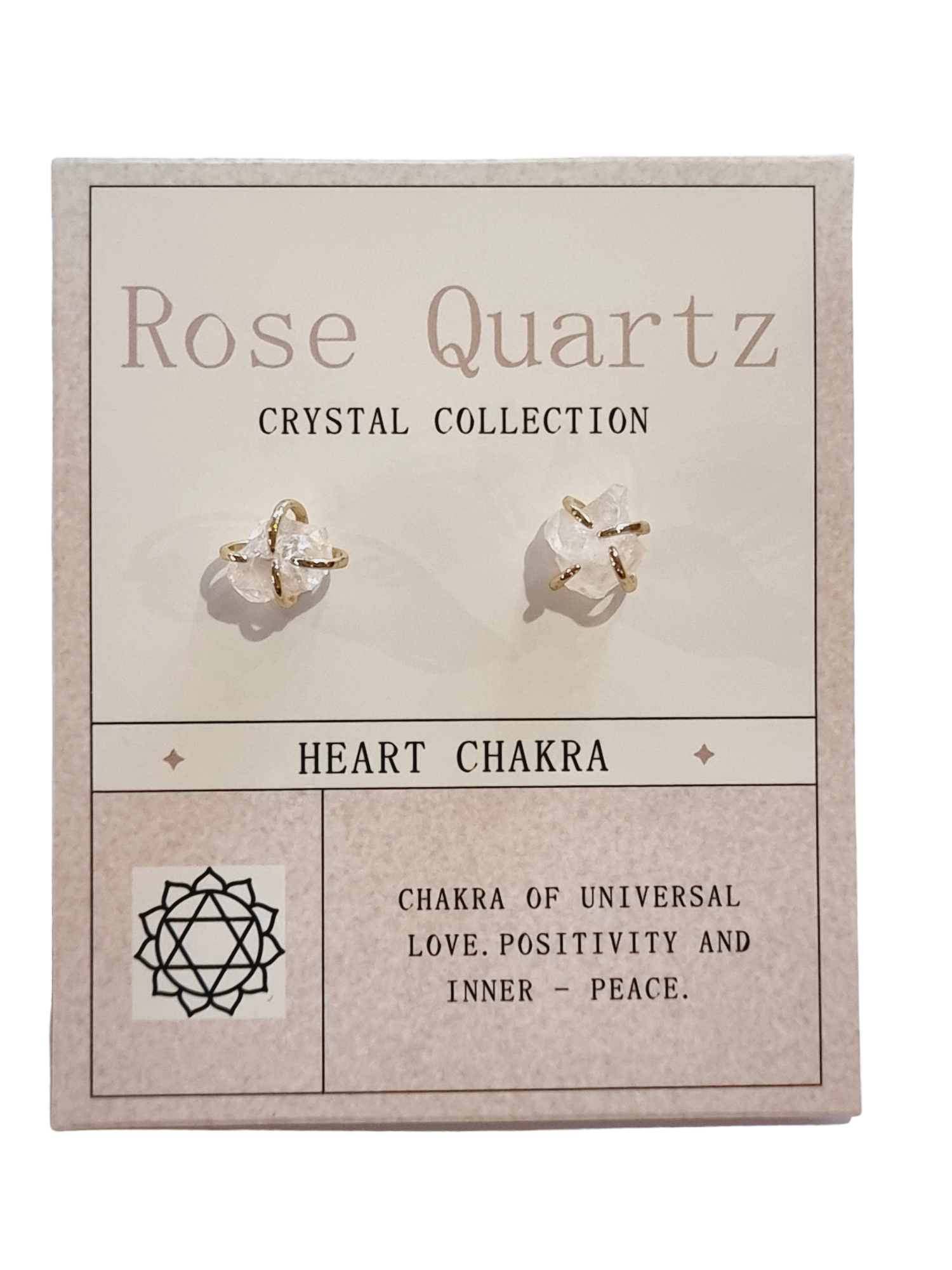 Rose Quartz Heart Chakra Earrings