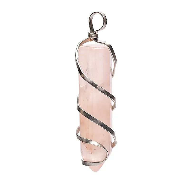 Rose Quartz Silver Pendant