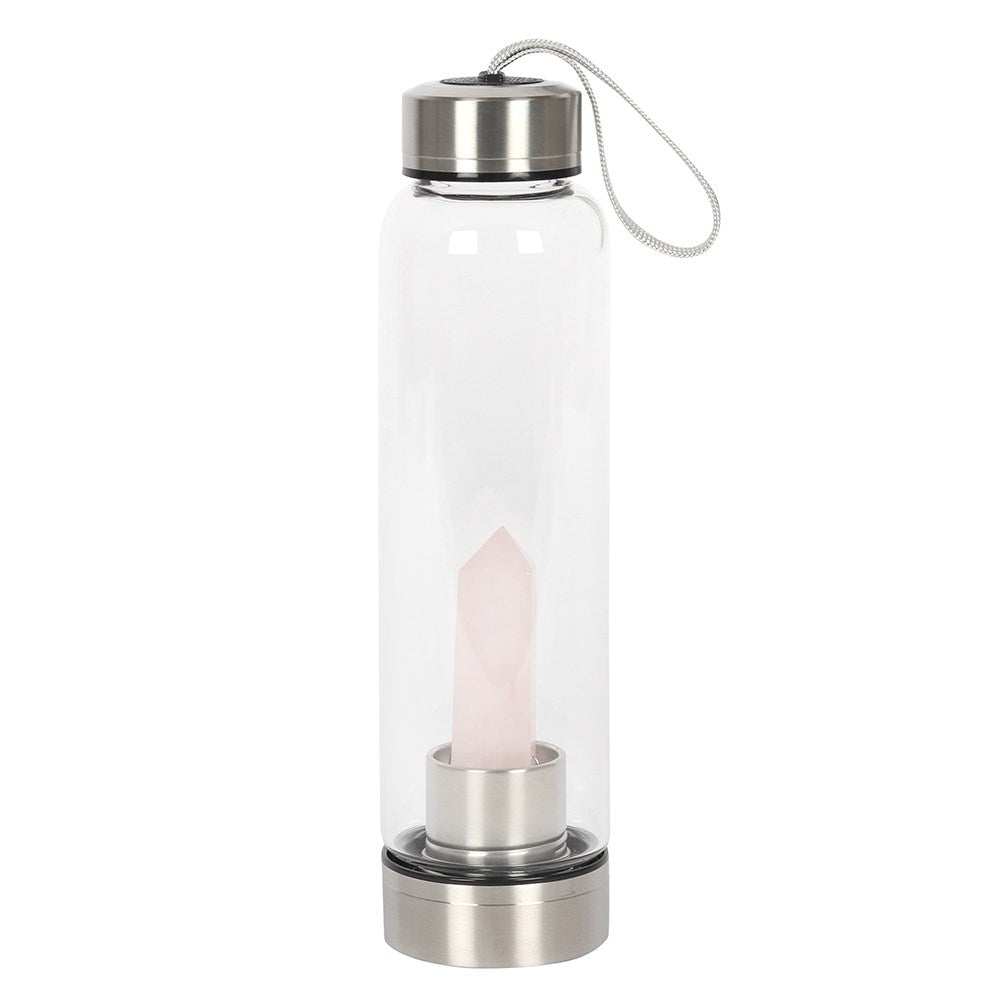Rose Quartz Glass Crystal Bottle