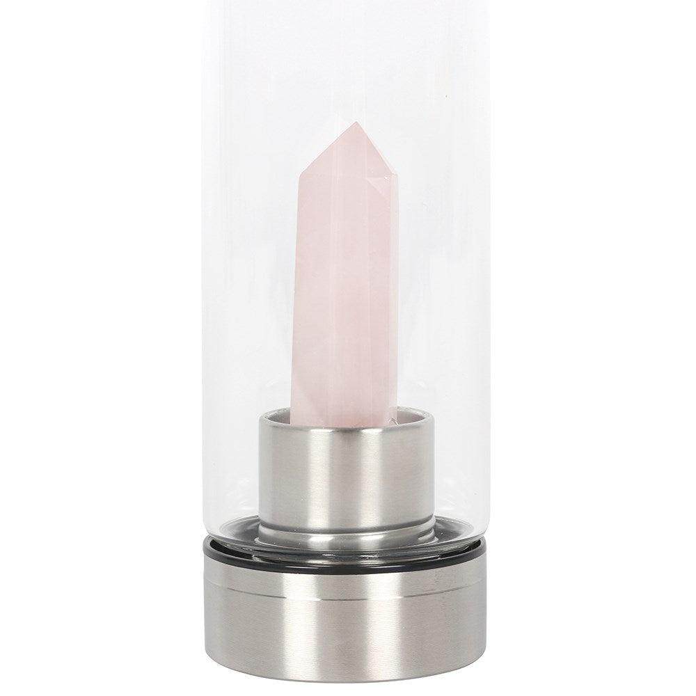 Rose Quartz Glass Crystal Bottle