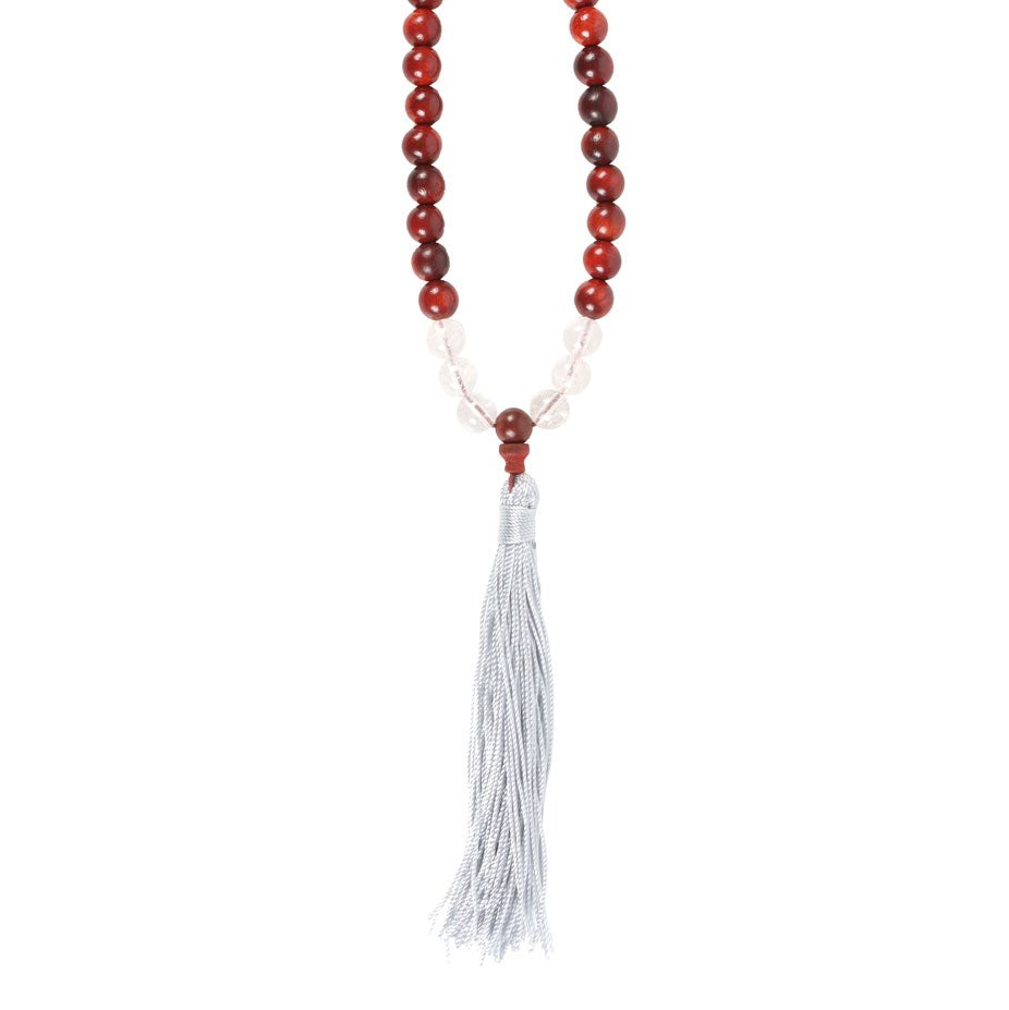 Rosewood & Clear Quartz Mala Beads