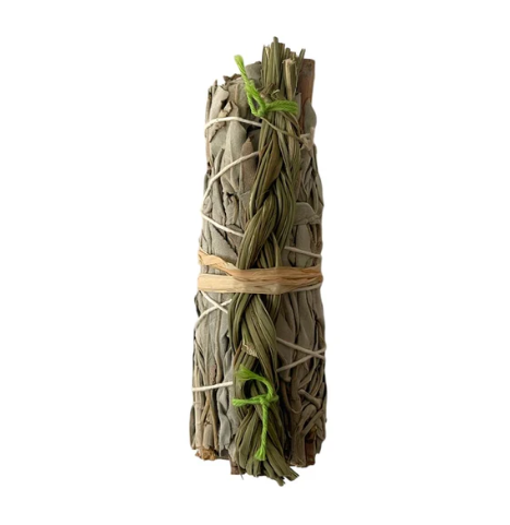 Braided Sweet Grass & White Sage Smudge (4 Inch)