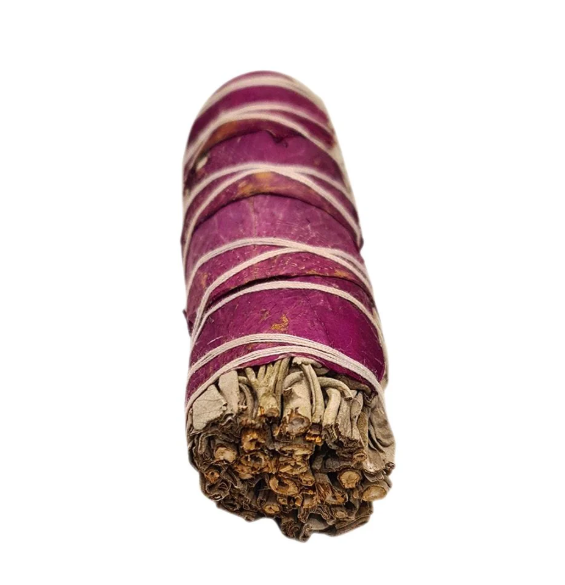 White Sage & Rose petals Smudge (4 Inch)