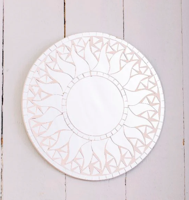 Silver Mosaic Sun Mirror
