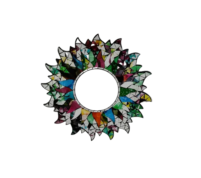 Round Mosaic Sun Mirror