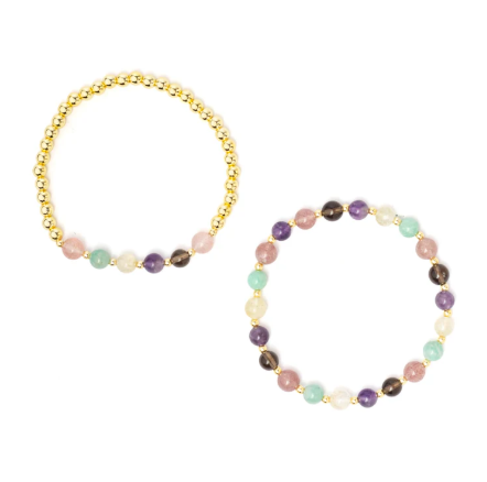 Mixed Crystal Gold Bracelet