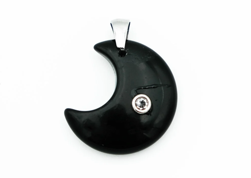 Obsidian Moon Pendant