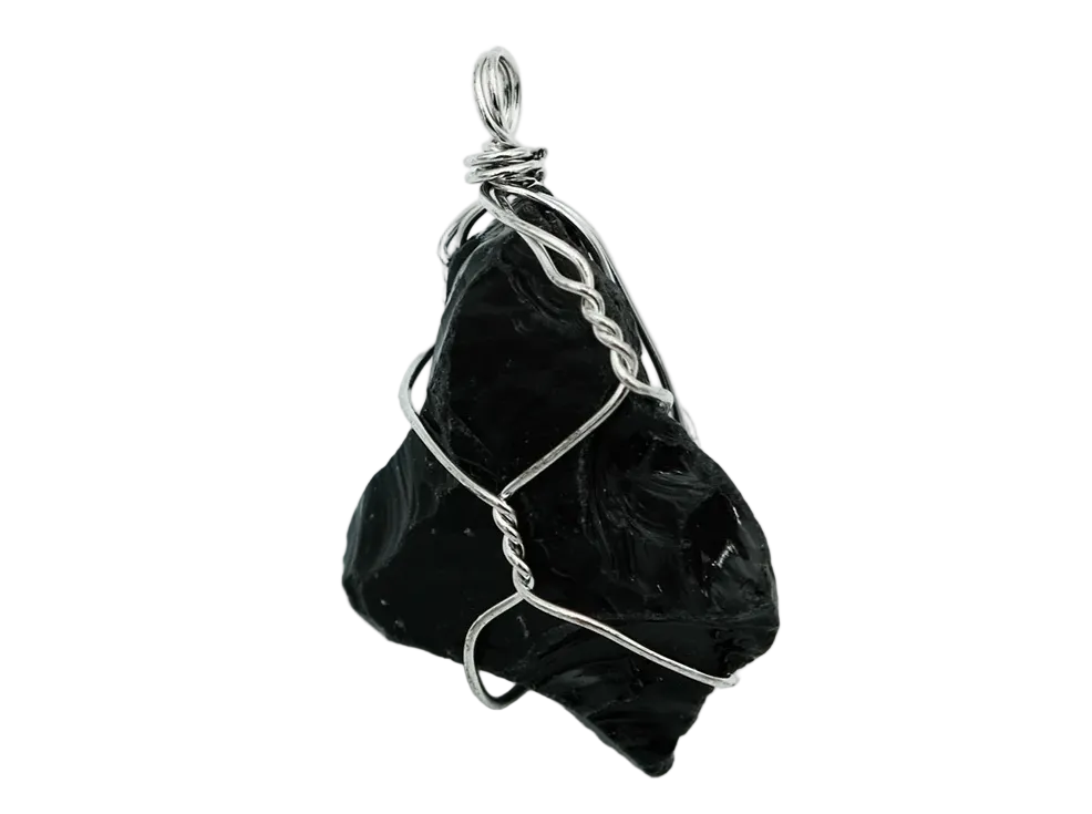 Obsidian Raw Wired Pendant