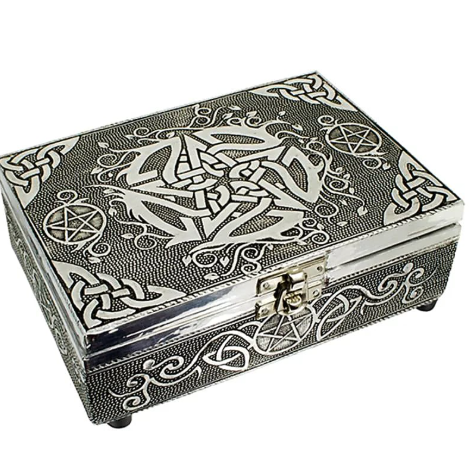 Silver Tarot Box Pentacle