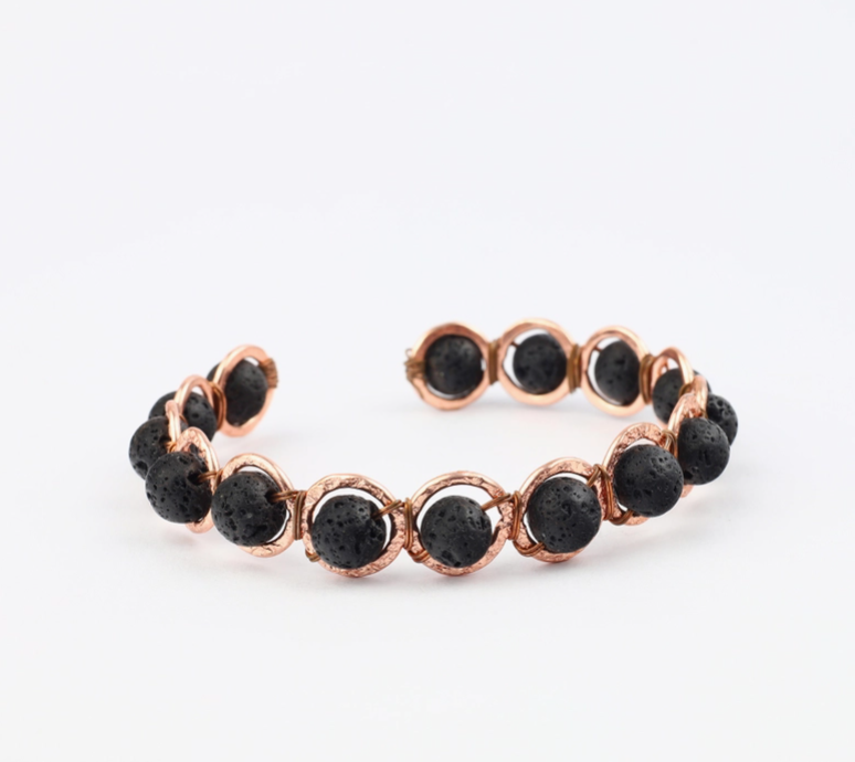 Copper & Lava Crystal Bracelet