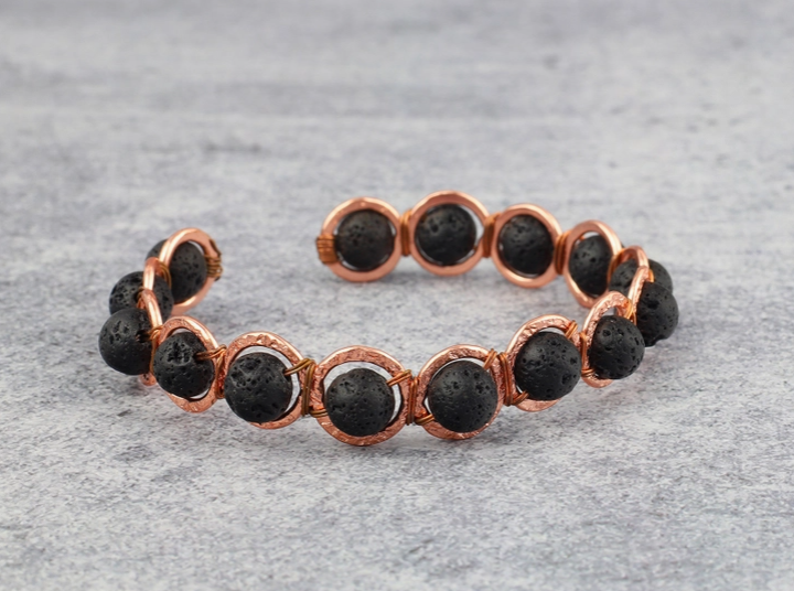 Copper & Lava Crystal Bracelet