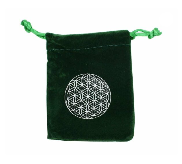 Pouch Velvet Green Flower of Life (Small)