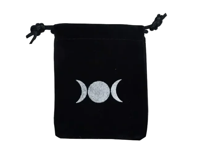 Pouch Velvet Black Triple Moon (Small)