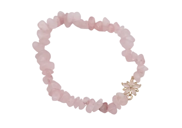 Rose Quartz Flower Bracelet
